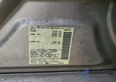 2014 Nissan Altima 2.5 from USA, damaged, VIN 1N4AL3AP1EC126033